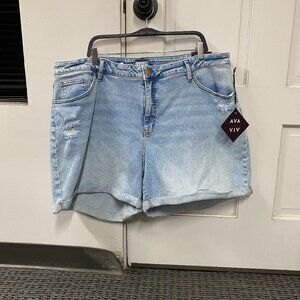 New! Ava & Viv Midi Shorts, High-rise slim fit size 24